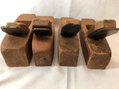 4 VINTAGE WOOD HAND PLANES NO 1,39,41,43 - 1X WILLIAM MARPLES & SONS BLADE IN NO 1