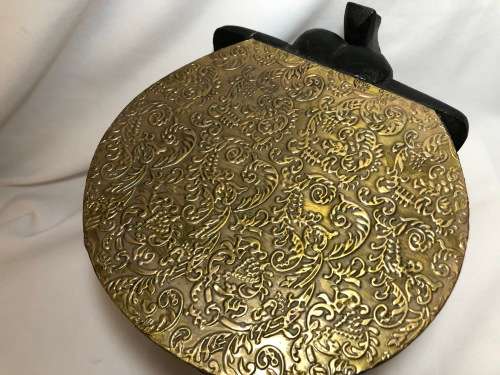 BEAUTIFUL HANDMADE ELEPHANT SHAPE WOOD SIDE TABLE COVERED WITH BRASS