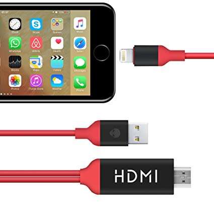 iPhone Lightning to HDMI Cable Adapter 2M iPhone 7, 7Plus, 6S 6Plus, for iPad etc