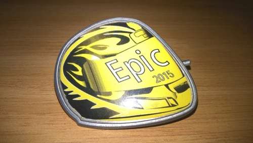 Epic 2015 Yellow Helmet Badge