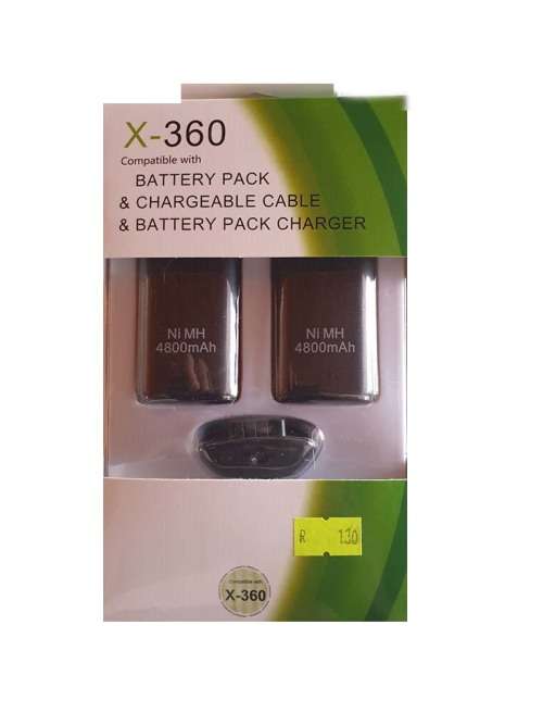 Xbox 360 Play And Charge Kit Double (Black) Brand New