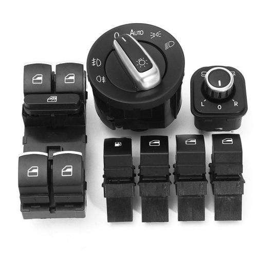 VW Chrome Window H/Light, Mirror Control Switches 7 Pcs_ Set