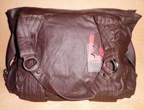 BRAND NEW SOTTO ITALY LEATHER HANDBAG ***BROWNBLACK***