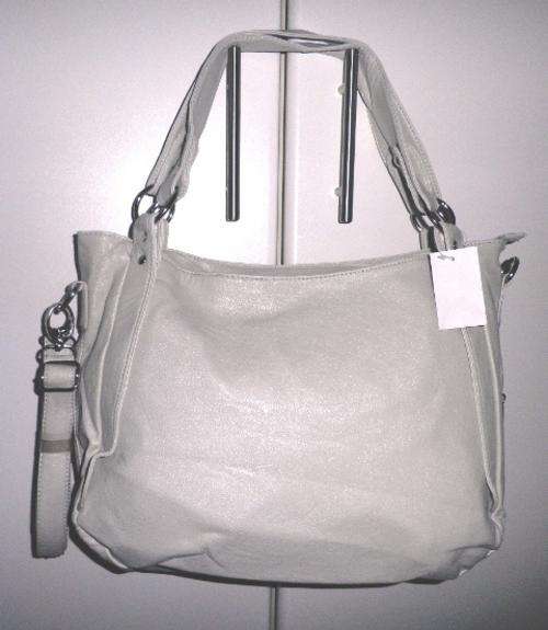 STUNNING LEATHER HANDBAG WITH REMOVABLE SHOULDER STRAP in WHITE COLOUR
