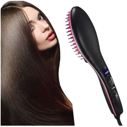 Hair Straightening Brush With LCD Display unboxed
