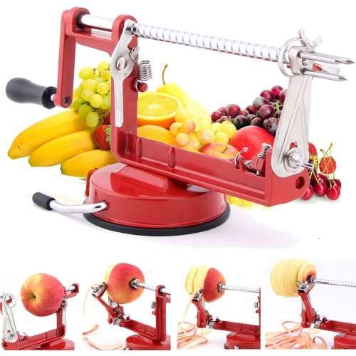 Durable Heavy Duty Cast Steel Apple Slicing Coring and Peeling Machine Razor Sharp Stainless unboxed