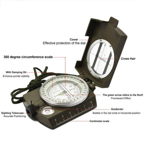 Professional Metal Military Compass Highly Accurate, Waterproof with Luminous Display Unboxed