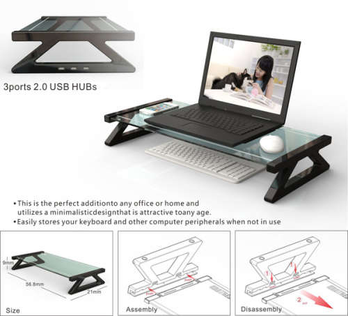Monitor Riser Stand for laptop Computer Monitor  Unboxed