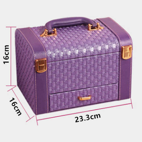 Three-Layer PU Jewelry Box with Lock & Mirror Unboxed