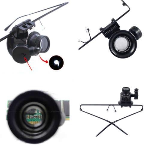 Head-Mounted 20X Magnifying Glass with LED Light Unboxed