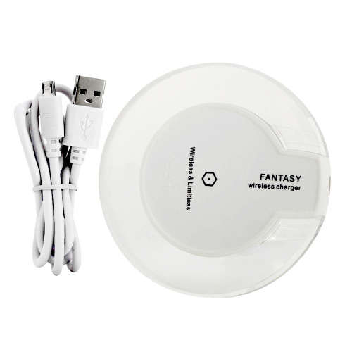 Universal Crystal Qi Wireless Phone Charger-White Unboxed