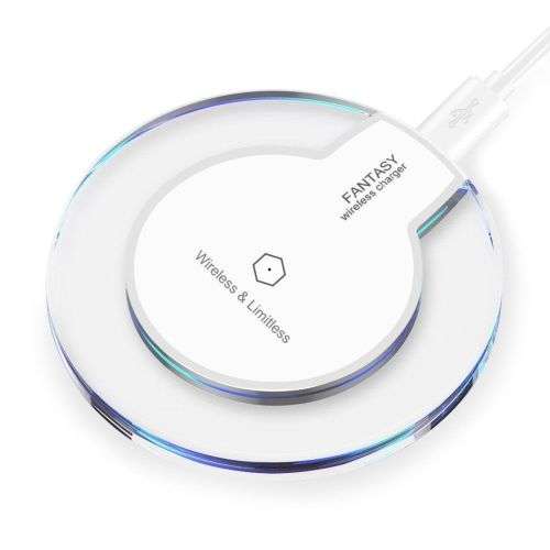 Universal Crystal Qi Wireless Phone Charger-White Unboxed