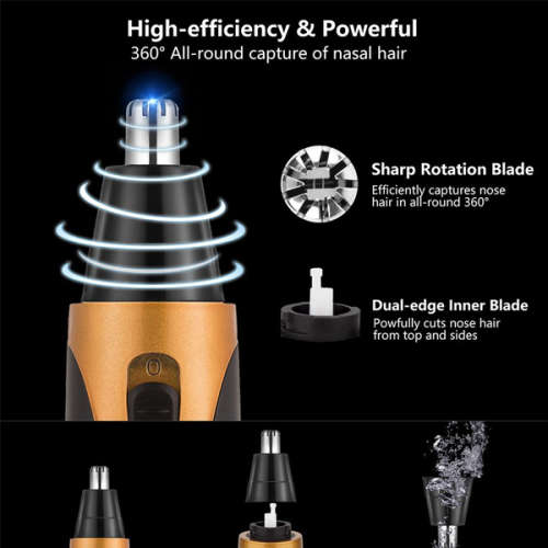 Nose Hair Trimmer Kit, 4 in 1 Rechargeable Nose Trimmer/  Dry Cleaning System Use Unboxed