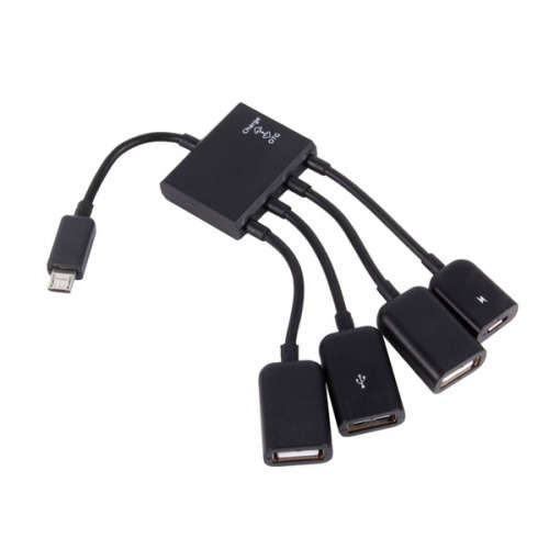 4 Port Micro USB OTG Power Charging Hub Cable & Adapter Unboxed