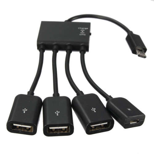 4 Port Micro USB OTG Power Charging Hub Cable & Adapter Unboxed