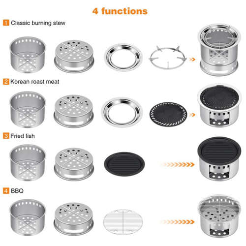 Portable Stainless Steel Wood Burning Stove Unboxed