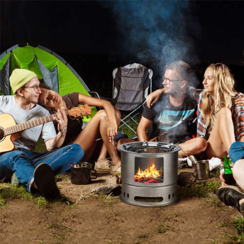 Portable Stainless Steel Wood Burning Stove Unboxed