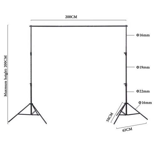 2x2m Aluminum Frame Photographic Background Frame Unboxed