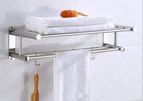 Double Towel Bar Bathroom Shelves Towel Rack Unboxed