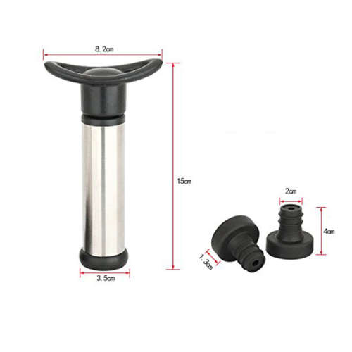Wine Saver Pump Preserver with 2 Re-usable Vacuum Bottle Stoppers  Unboxed