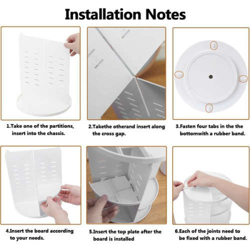 360-Degree Rotating Makeup Organizer Adjustable Multi-Function Cosmetic Storage Box Unboxed