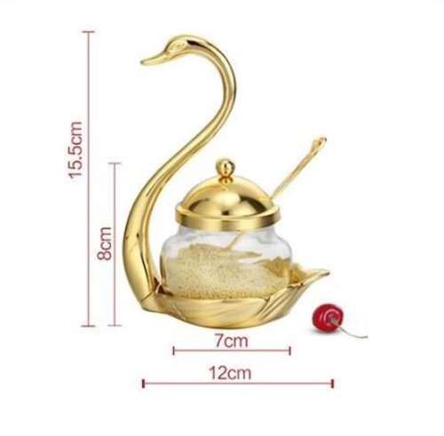 Swan Pepper Storage Rack with Serving Spoon  Unboxed