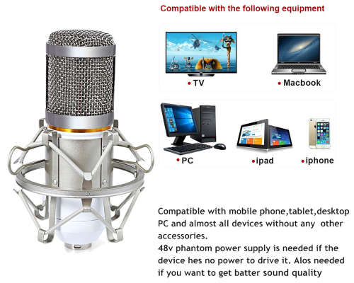 Condenser Microphone Metal Shock Mount 3.5mm Stereo Plug Unboxed