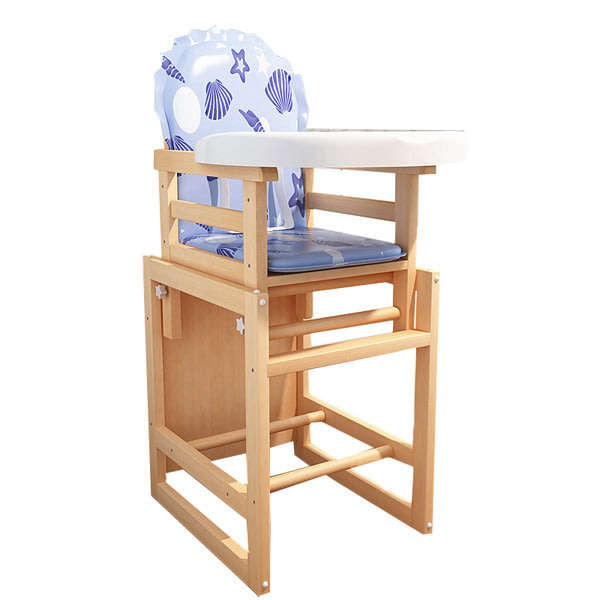 Solid Wood Multi-functional Baby Feeding High Chair Unboxed