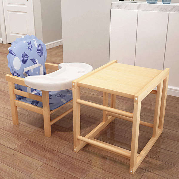 Solid Wood Multi-functional Baby Feeding High Chair Unboxed