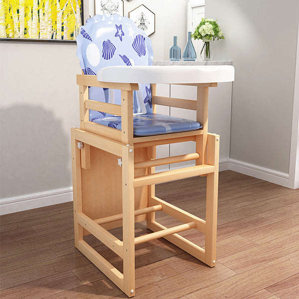 Solid Wood Multi-functional Baby Feeding High Chair Unboxed