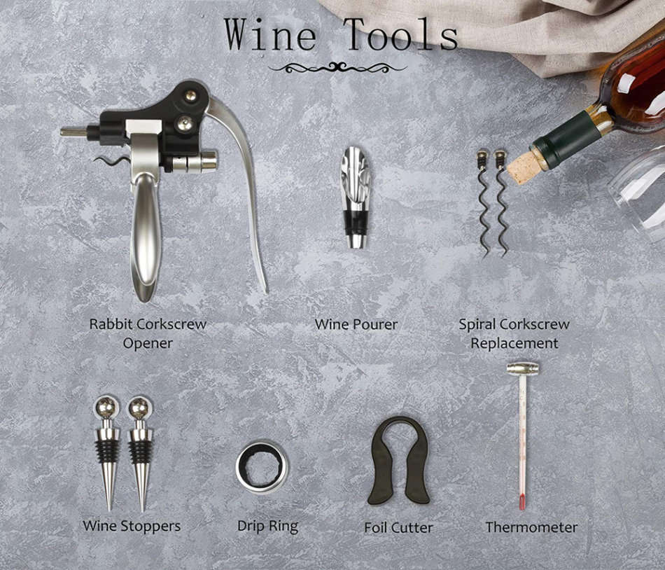 9 in 1 Rabbit Wine Opener Corkscrew Set Unboxed