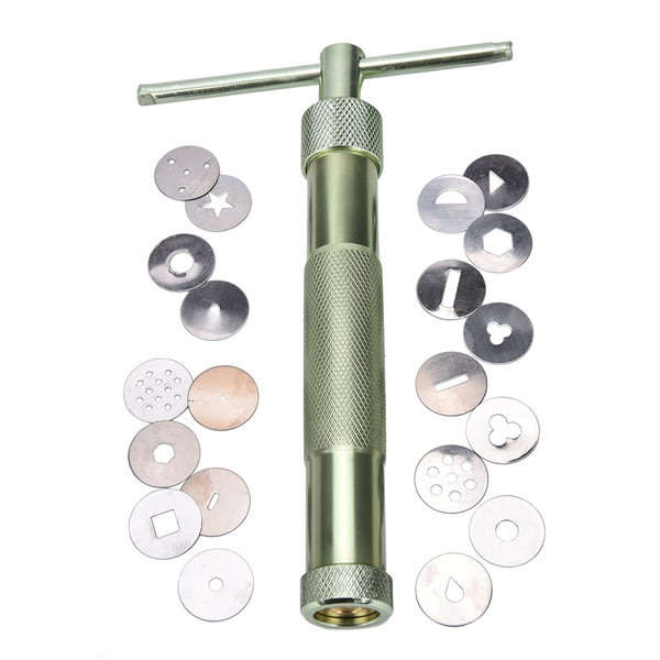 Cake Extruder Decorating Gun Set,Stainless Steel Mud Clay Fondant Sugar Paste Machine Unboxed