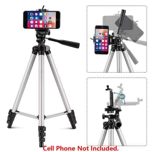 110cm Portable Aluminium Travel Tripod with Phone Mount Adapter Unboxed