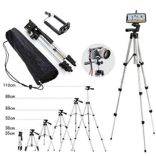 110cm Portable Aluminium Travel Tripod with Phone Mount Adapter Unboxed