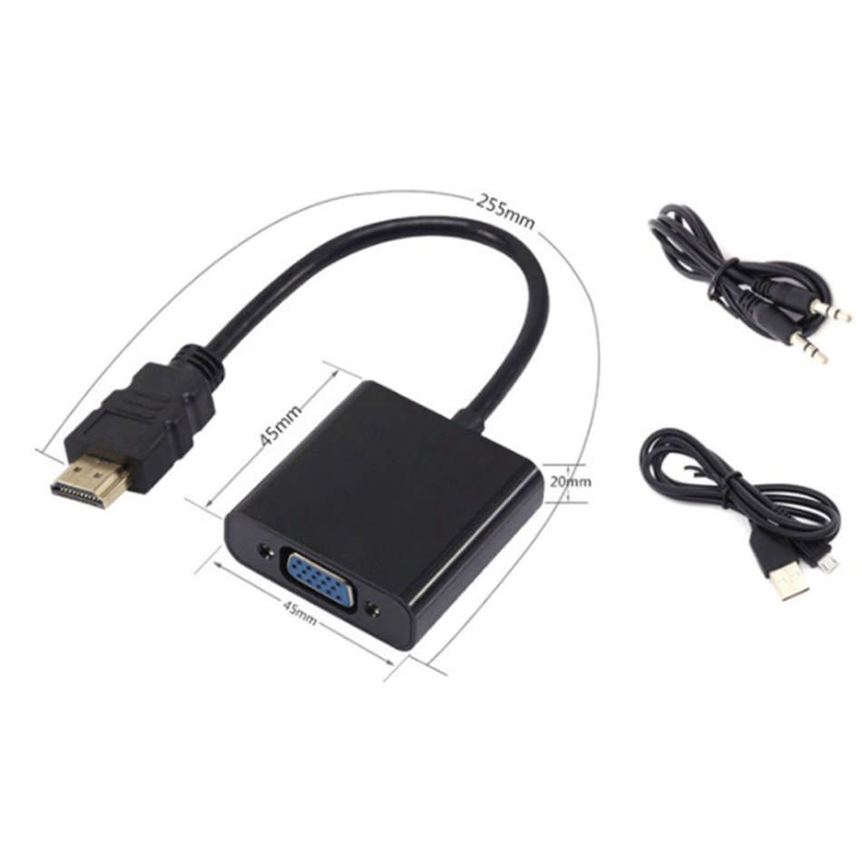 1080P HDMI to VGA Video Converter with Micro USB & 3.5mm Audio Cable Unboxed