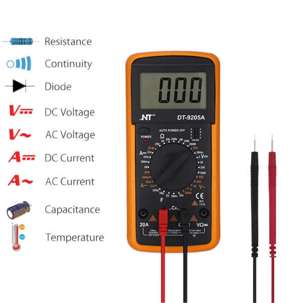 DT-9205A Digital Multimeter AC/DC Voltage Tester Unboxed