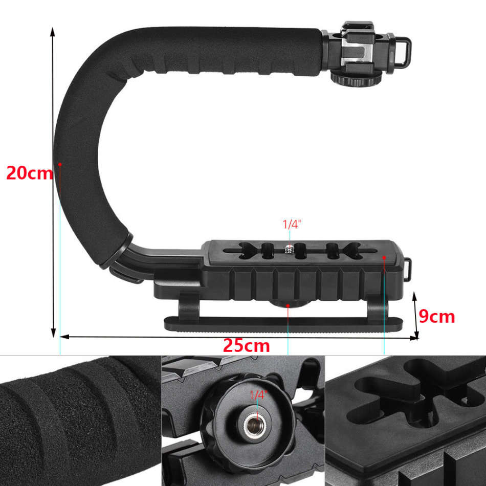 C/U Shape Bracket Handle Grip Stabilizer for Canon DSLR Camera Unboxed