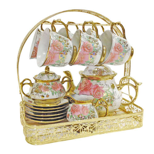 Deluxe European-Style Ceramic Coffee Cup Set Unboxed