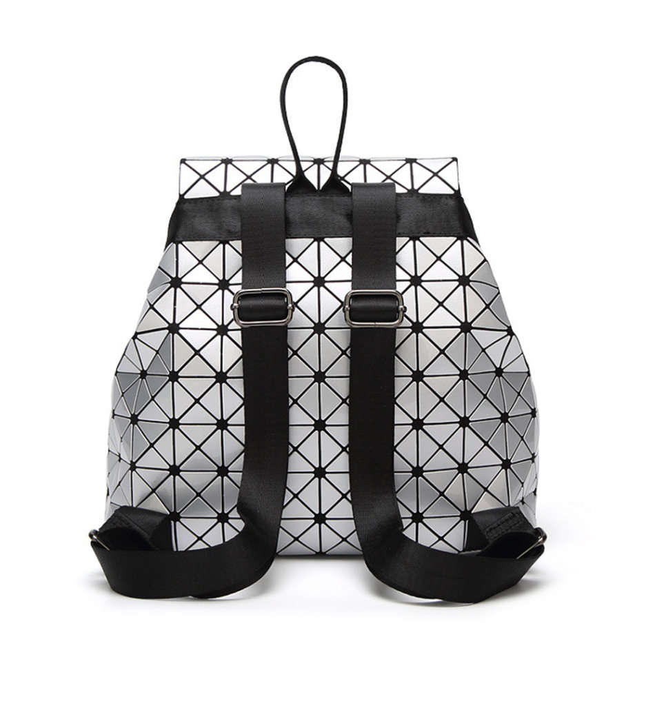 *LOCAL STOCK* Women Fashion Travel Geometric Backpack-Silver