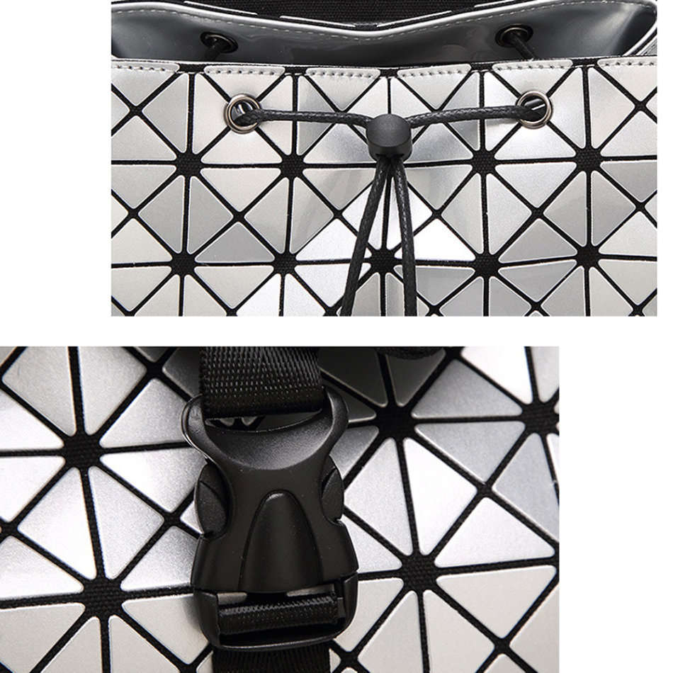 *LOCAL STOCK* Women Fashion Travel Geometric Backpack-Silver