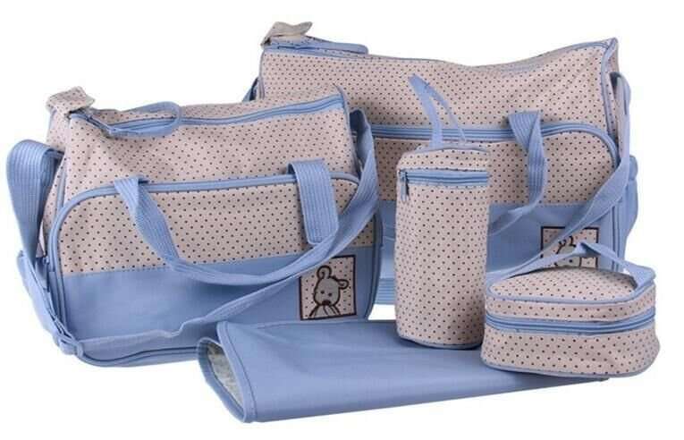 *LOCAL STOCK* 5pcs Baby Changing Diaper Nappy Bag Mummy Mother Handbag multifunctional set