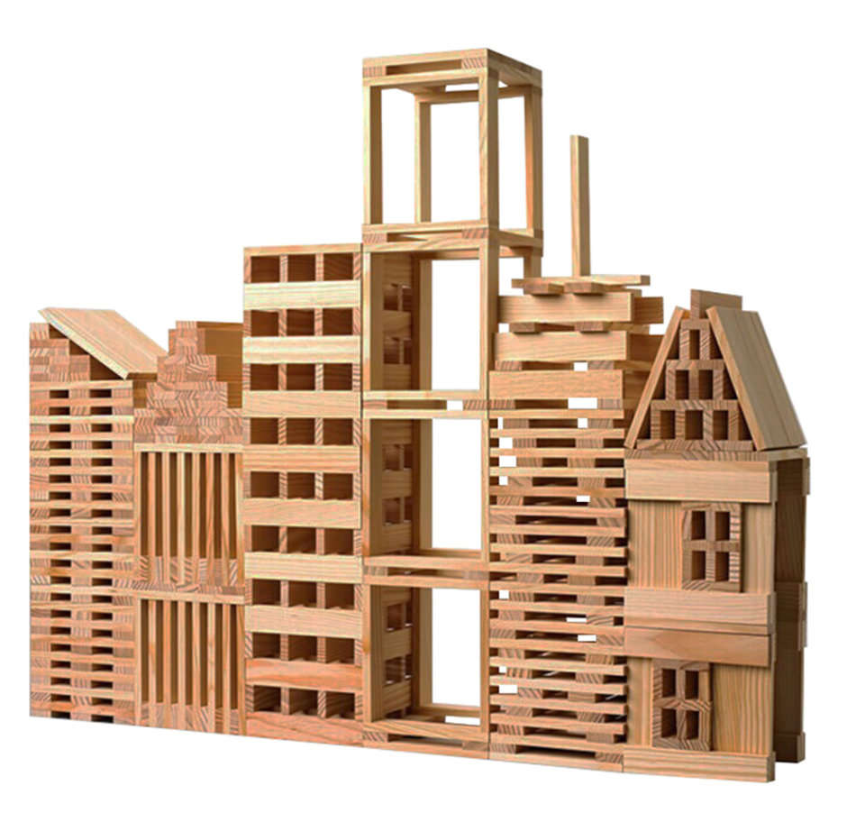 Wooden Building Blocks - 300 Piece Unboxed