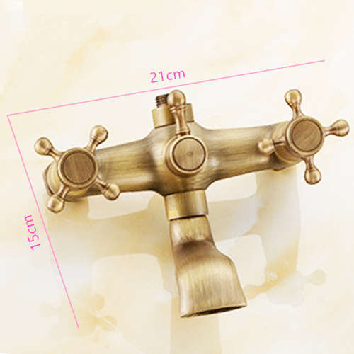 Antique Brass Two Holes Tub Faucet with Handheld Shower Unboxed