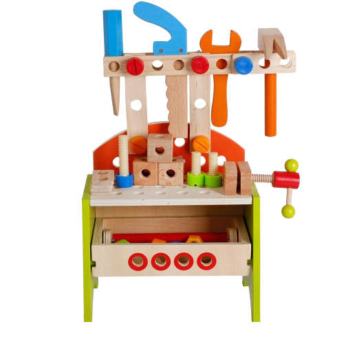 Childrens Wooden Table Top Work Bench Toy Unboxed