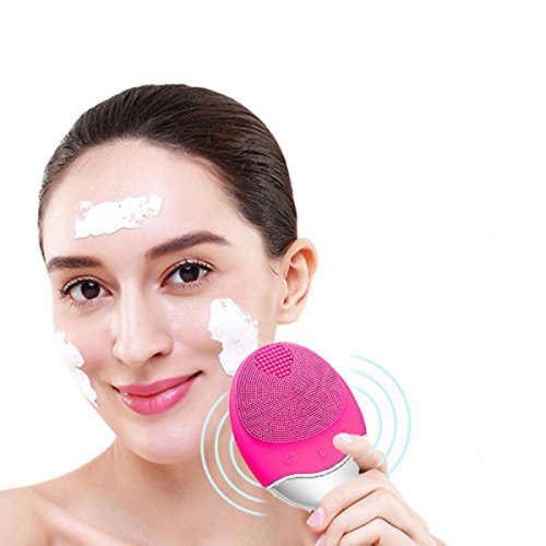 Electric Waterproof Sonic Facial Cleanser & Massager-Red