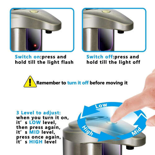 Infrared Motion Sensor Stainless Steel Bathroom Soap Dispenser Unboxed