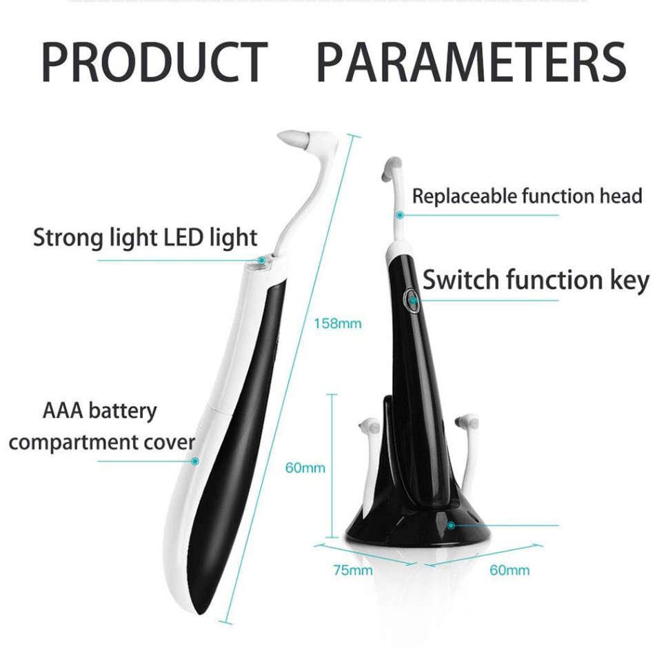 Acoustic Vibration Light Guide Tooth Cleaner Unboxed