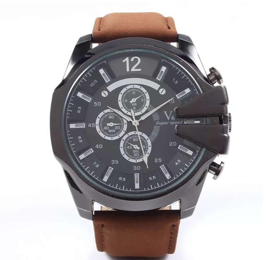 *LOCAL STOCK* Luxury Military Army Quartz Analog Fashion Mens leather Strap V6 Sport Wrist watch