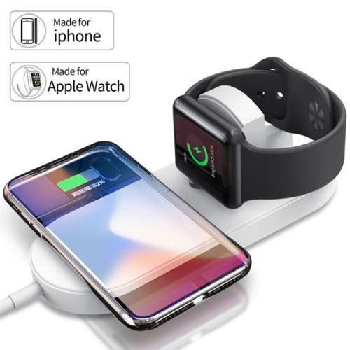 2 in 1 Qi Wireless Charging Pad for Smartphones and iwatch series 2 3 Unboxed