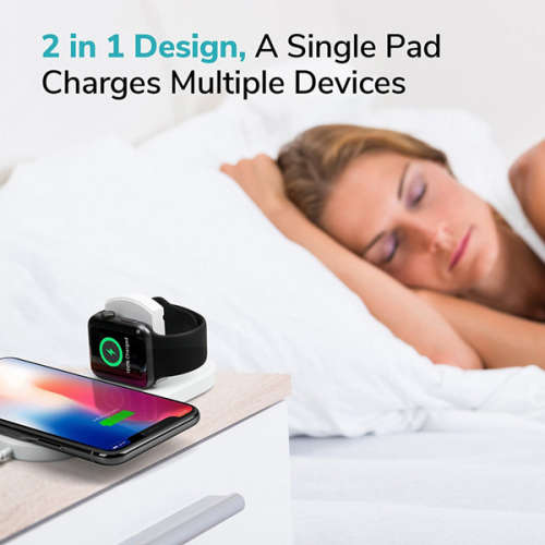 2 in 1 Qi Wireless Charging Pad for Smartphones and iwatch series 2 3 Unboxed